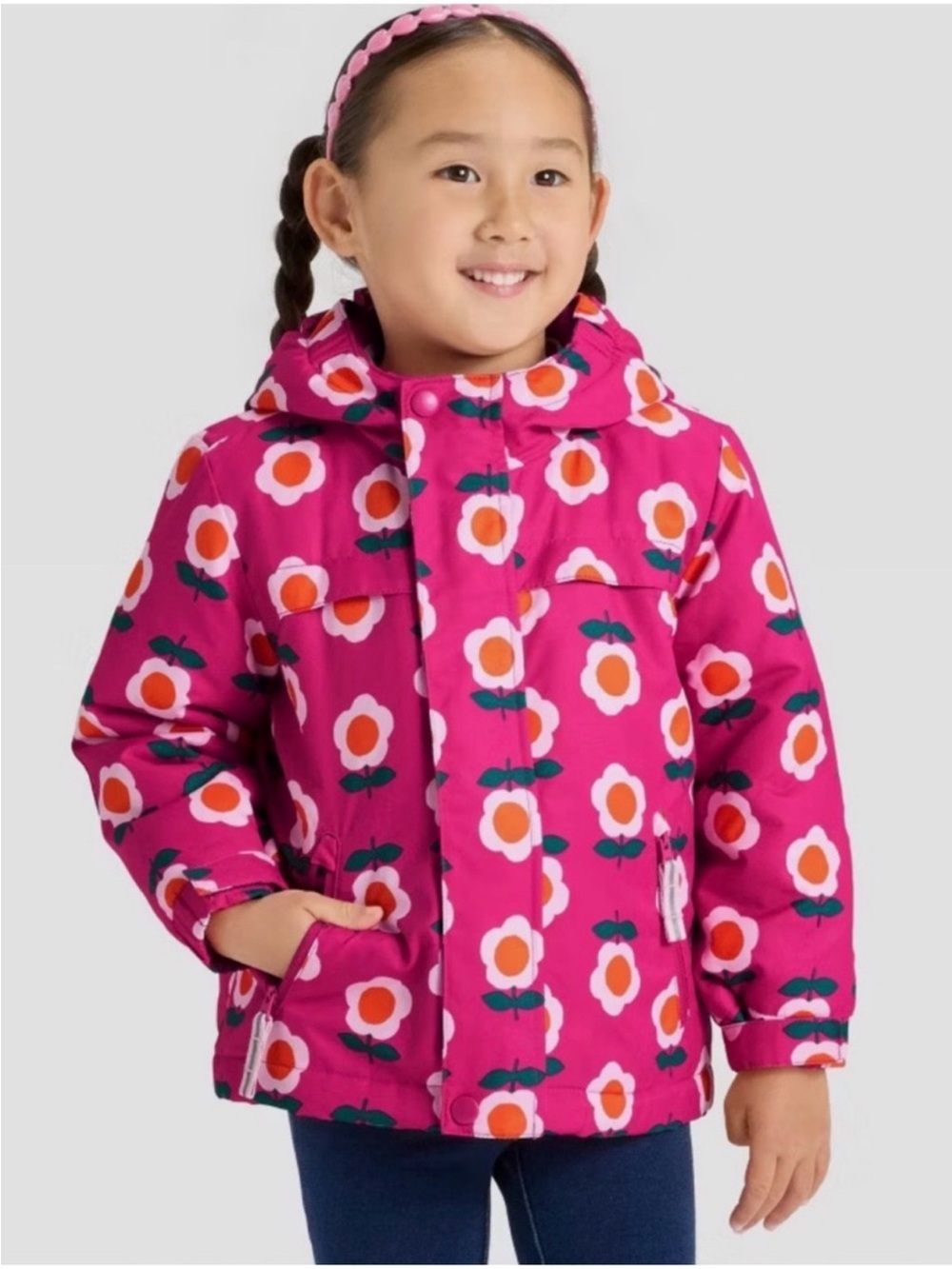 Cat & Jack Toddler Girls Floral Hooded 3-in-1 Heavyweight Jacket - Size 3T NWT